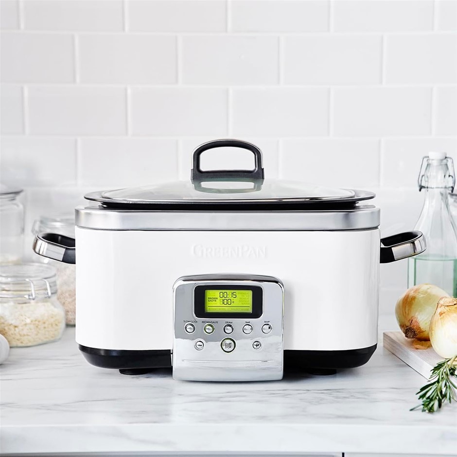 GREENPAN 6L Slow Cooker, CC005724-003, Cloud Cream.