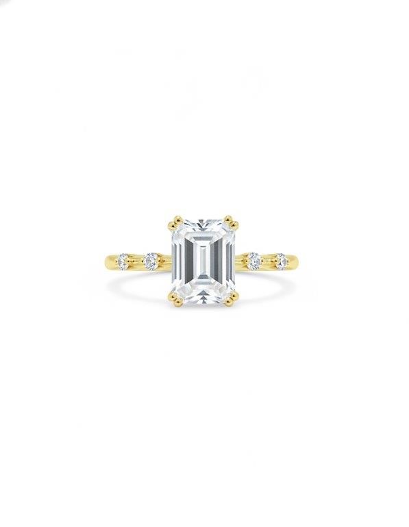 14K/Italy 2.0ct Emerald Cut  Yellow Gold Filled Ring(stamped)Warranty
