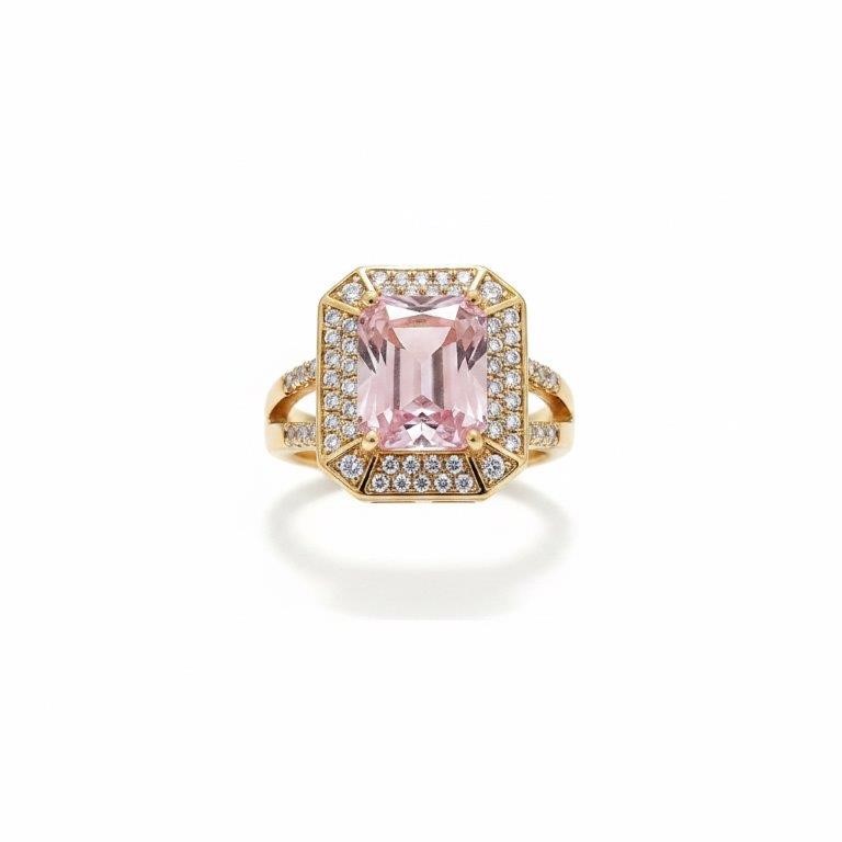 18K/Italy 8.0ct Emerald Cut Yellw Gold Filled Ring(stamped)Warranty