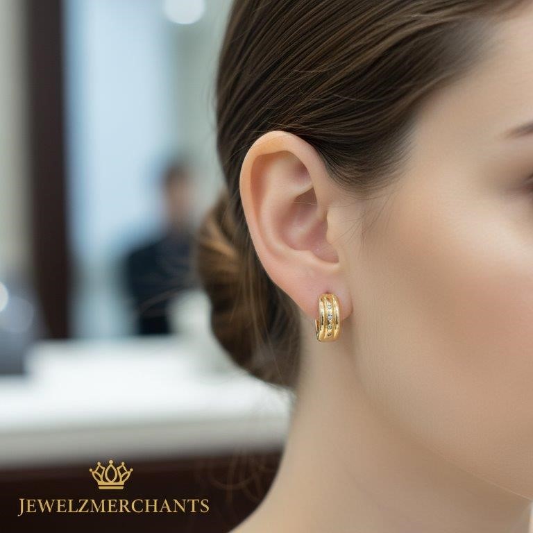 22K/Italy Gold Filled Earring -(stamped 22K/Italy)-Warranty Quality-Bonus