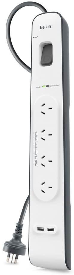 BELKIN Quality 2, 4 Amp USB Charging 4-Outlet Surge Protection Strip, White