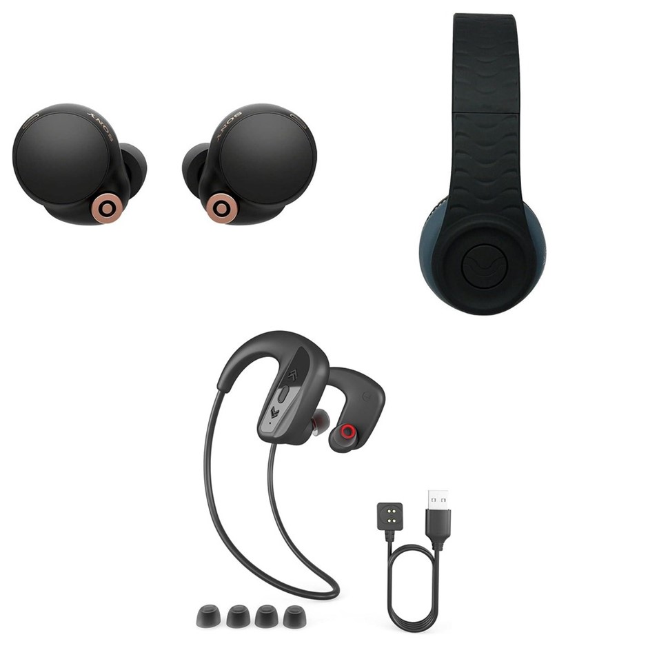 3 x Assorted True Wireless Earphones, Incl: 1 x SONY WF-1000XM4B Noise Canc