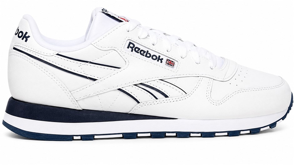 Reebok Women's Classic Leather Sneaker, White/Vector Navy/Vector Red/Classi