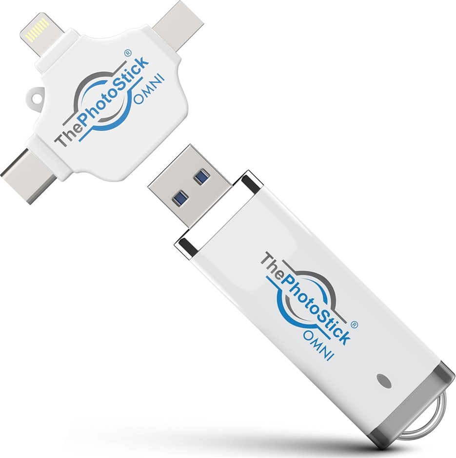 ThePhotoStick® Omni 64GB USB Flash Drive & Memory Stick – Automatic Photo &