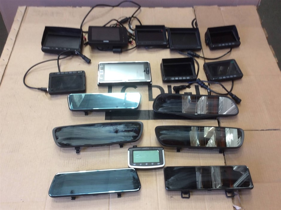 AXIS Vehicle LCD Monitors & Rear View Mirror Monitors (Lot Of 16)