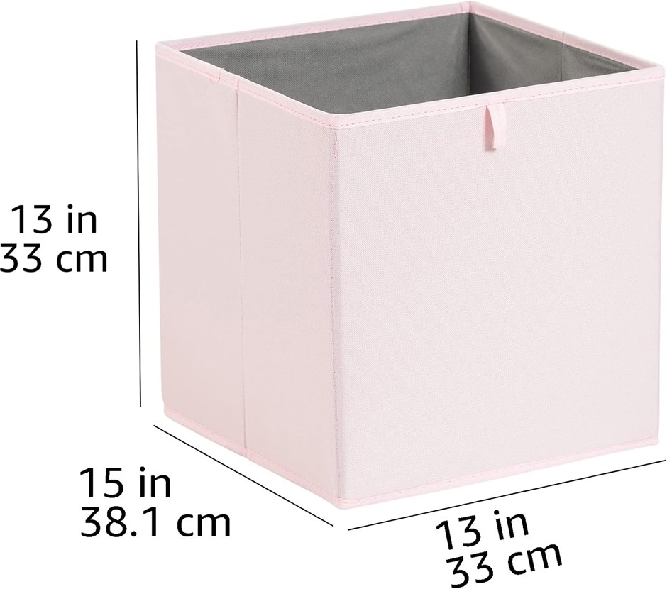 Amazon Basics Collapsible Fabric Storage Cube Organizer Bins - Pack of 4, P