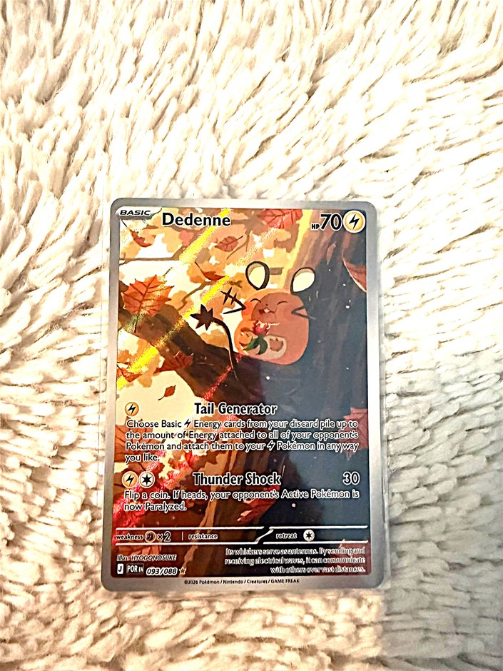 English Dedenne 093/088 Illustration Rare featuring beautiful autumn artwor
