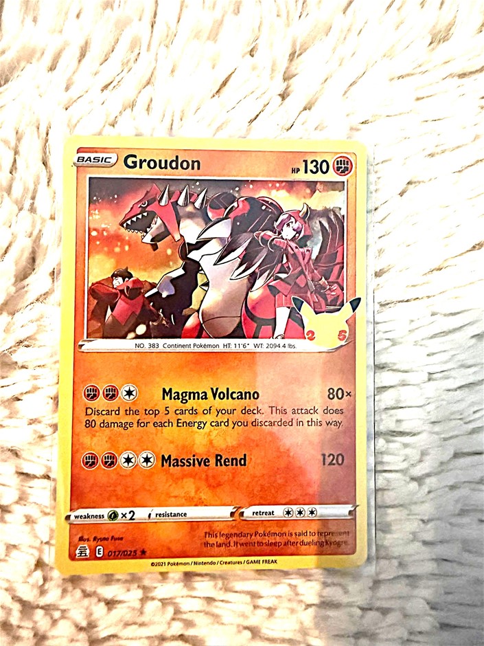 Japanese Groudon 017/025 25th Anniversary Collection featuring the legendar