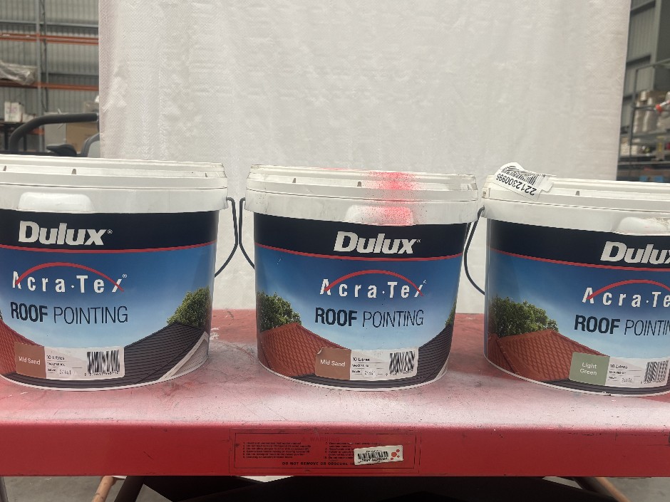 <p>3 x 10L Dulux Acra-Tex Roof Pointing Compound – Assorted Colours</p>