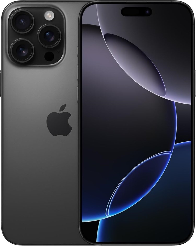 APPLE iPhone 16 Pro Max 256GB (Black Titanium). S/N: HYCQW1W97F.
 
