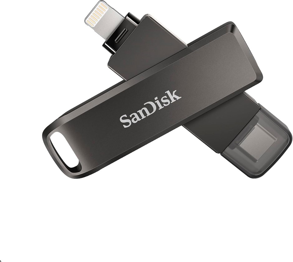 SANDISK iXpand Flash Drive Luxe 256GB 2-in-1 Lightning & USB Type-C connect