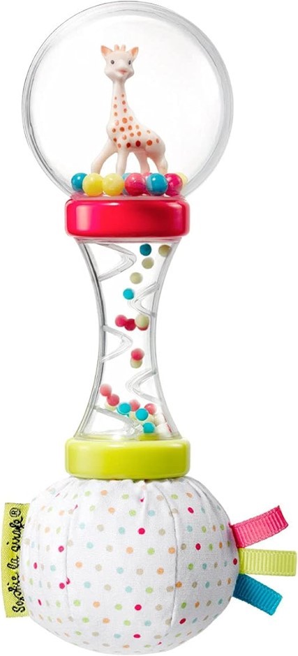 SOPHIE the giraffe Soft Maracas Rattle, White/ Red/ Blue/ Yellow/ Green.