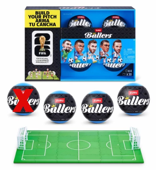 Zuru FIFA World Cup 2026 Ballers 4 Pack. NB: 1x missing
