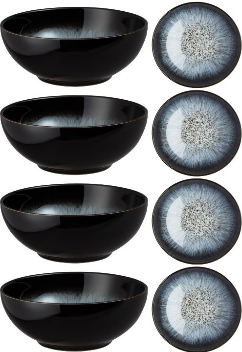 4x Denby Halo Coupe Cereal Bowl 17cm Grey. NB: no box