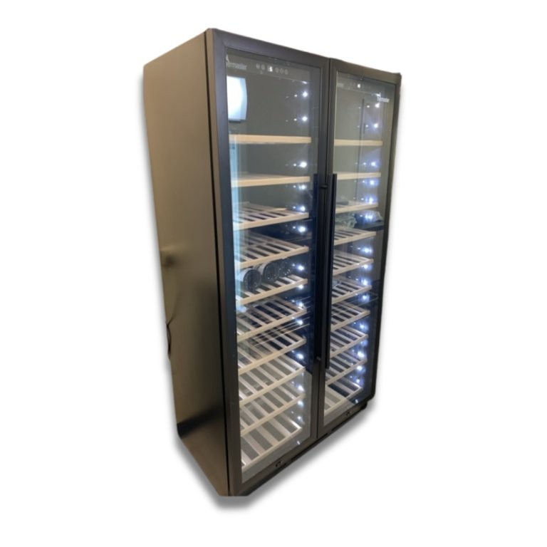 <p>218 Bottles Wine Cabinet Dual Zone Black</p>