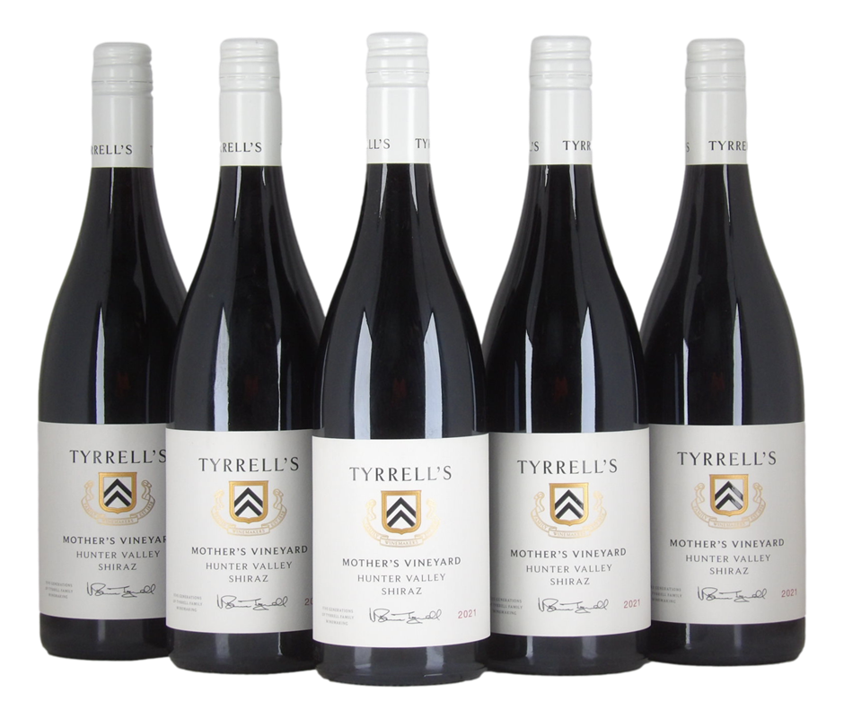 Tyrrells Mothers Vineyard Shiraz 2021 (5x 750mL), Hunter Valley.