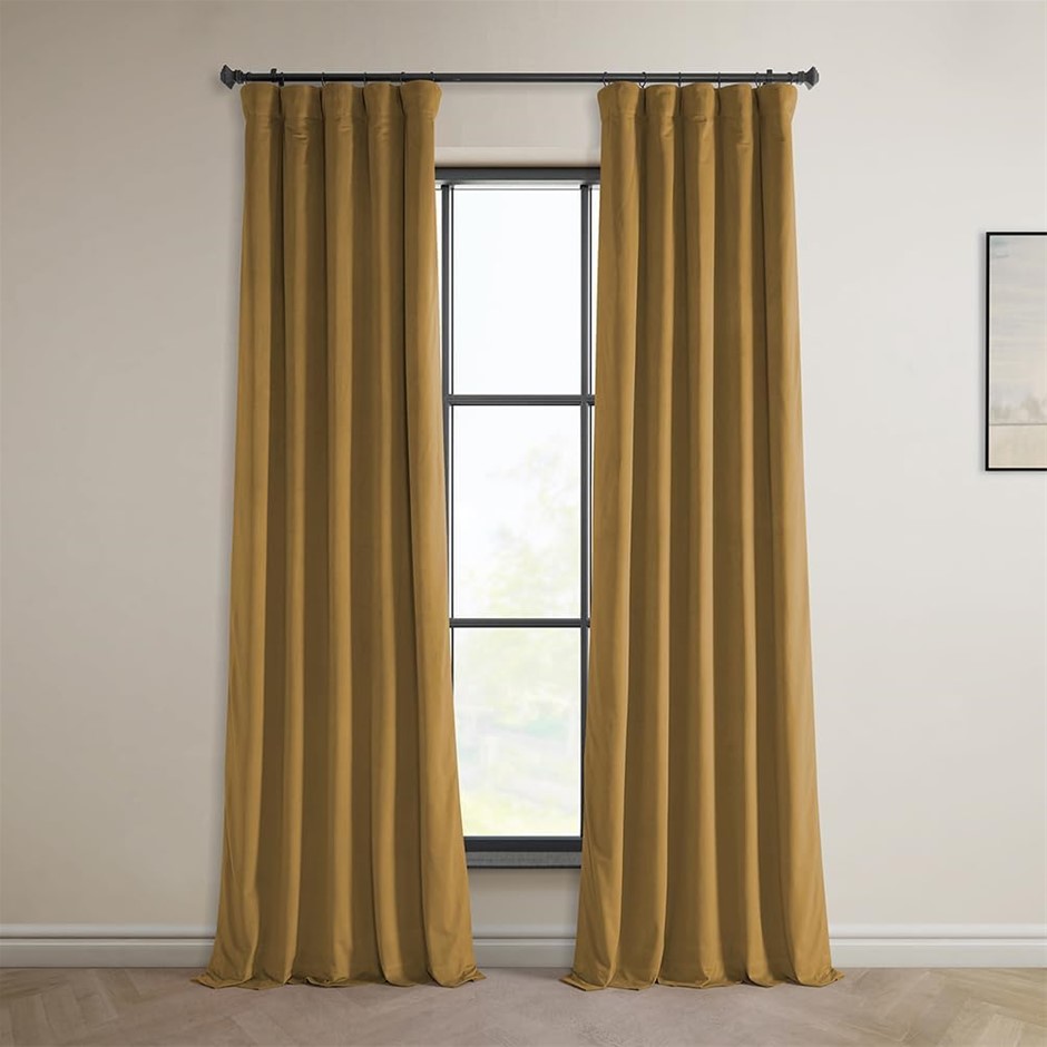 HALF PRICE DRAPES VPYC-190159-96 Heritage Plush Velvet Curtain (1 Panel), 5