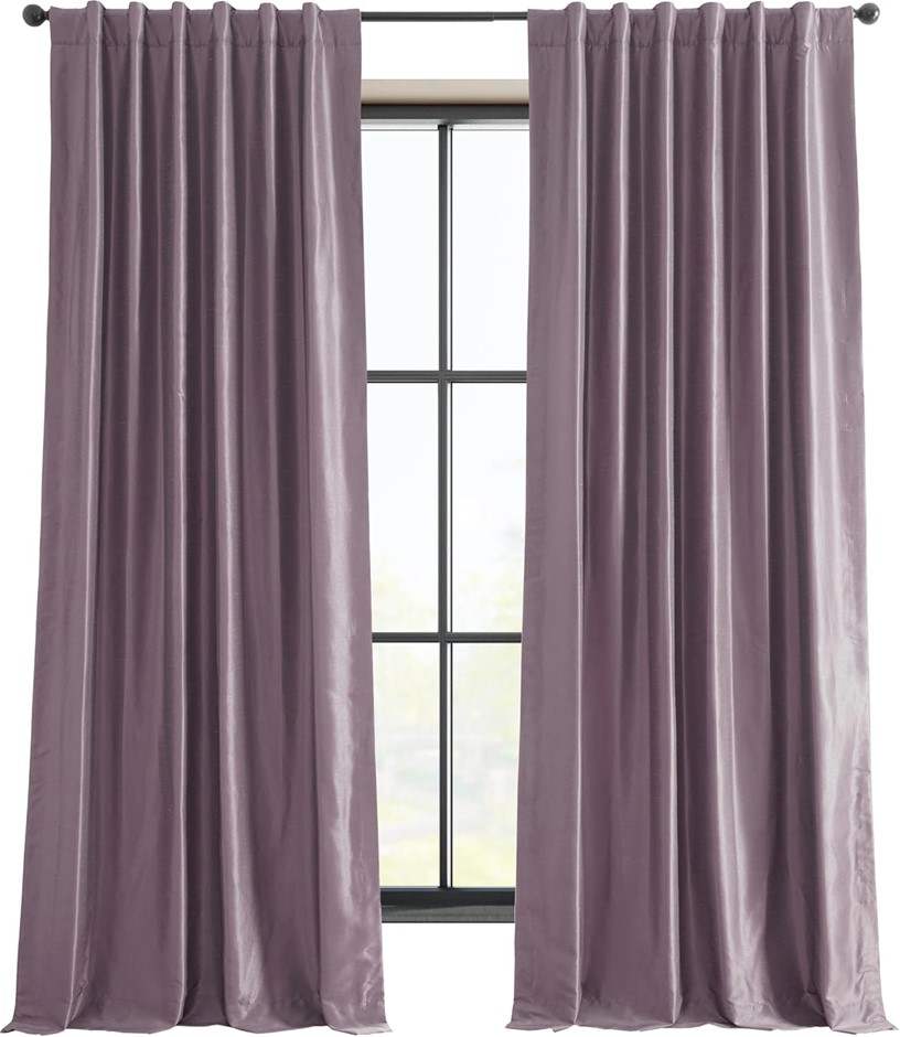 HALF PRICE DRAPES 108 Blackout Vintage Textured Faux Dupioni Curtain (1 Pan