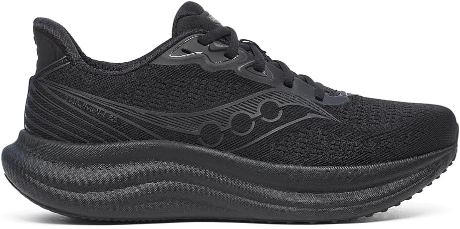 SAUCONY Men's Triumph 23 Sneakers, Size US10.5 / EU44.5, Triple Black (201)