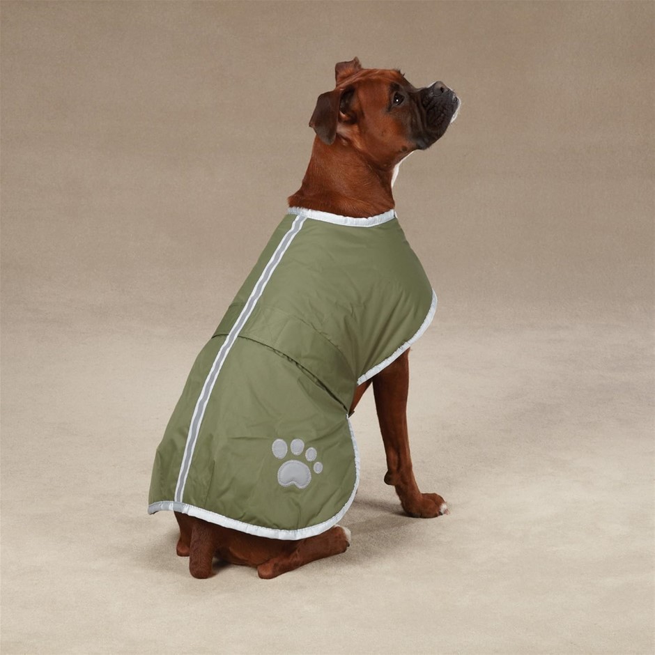 ZACK & ZOEY Nor'easter Blanket Coat for Dogs, 24" Size XL, Chive, UM210.