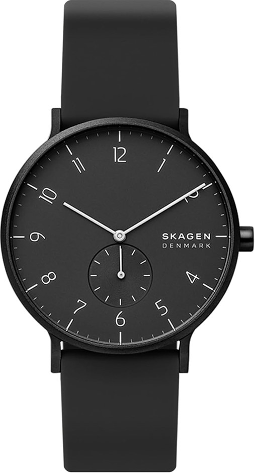SKAGEN Aaren Colored Silicone Quartz Minimalistic 41mm Watch. NB: Battery n