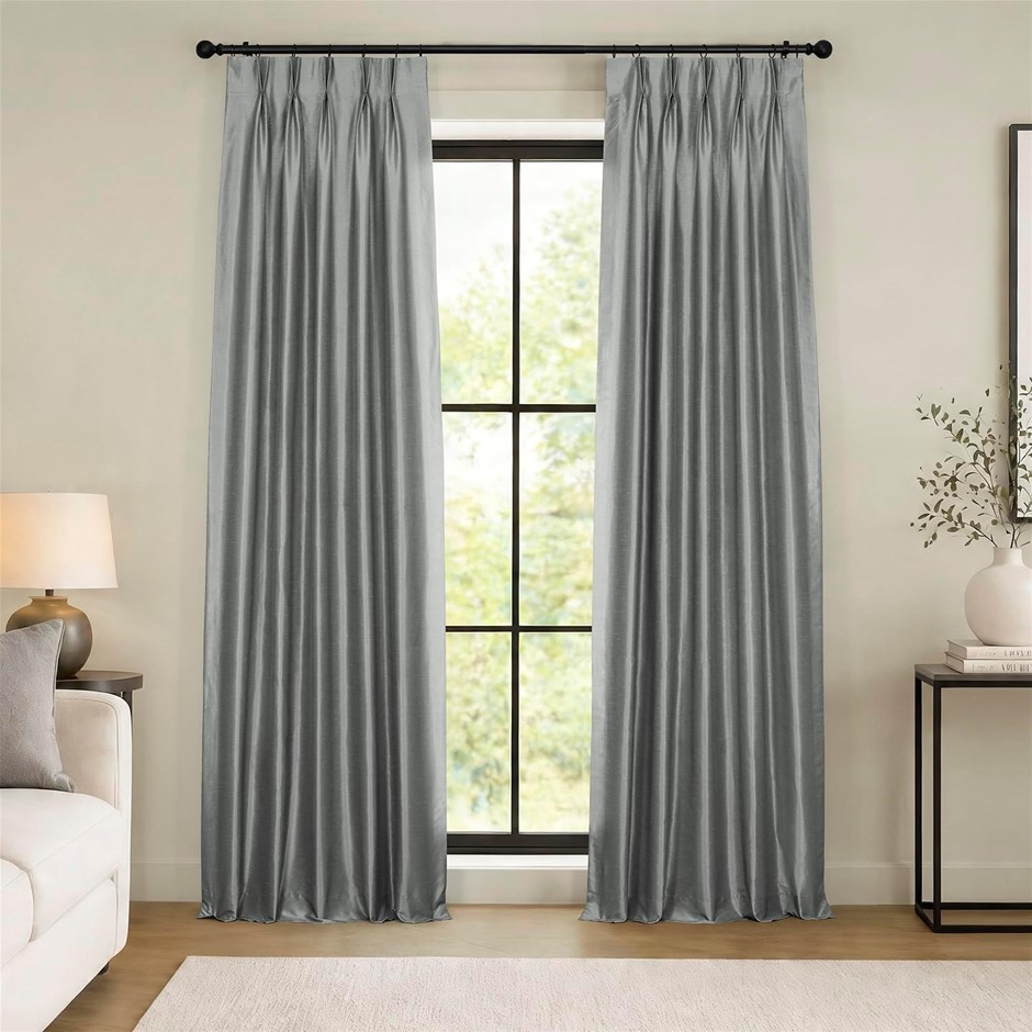 HPD Half Price Drapes Blackout Vintage Textured Faux Dupioni Pleated Curtai