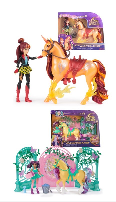 Pack of Unicorn Academy Toys; 1 x Ava Doll & Color-Change Leaf Unicorn Sta