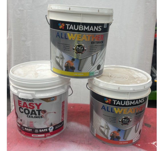 Assorted Taubmans Premium Paints (3 x 15L Drums)