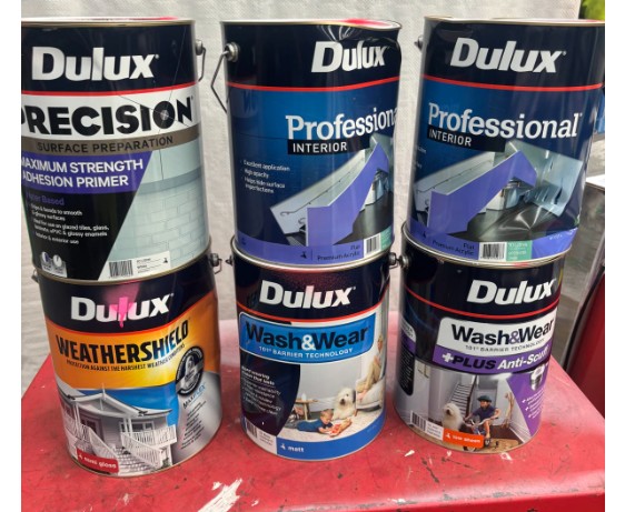 Assorted Dulux Premium Paint Products – Approx. 10L Tins (6 Units
