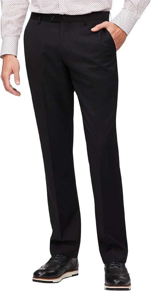 VAN HEUSEN Men's Wool Nailhead Suit Pant Suit Pant, 88 REG, Black, VSP06.