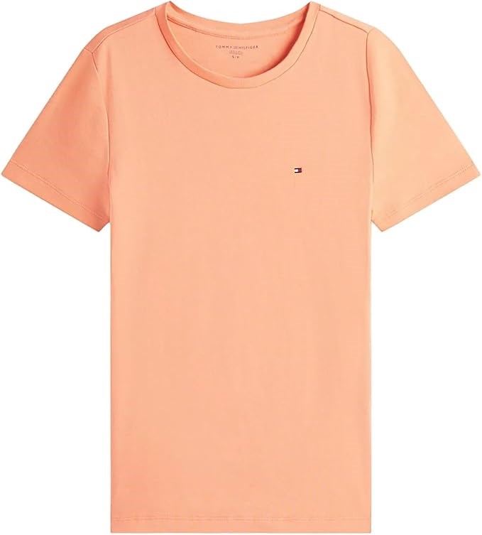 TOMMY HILFIGER Women's, Crewneck Favorite T-Shirt, Size M, Peach Dusk, 76J4
