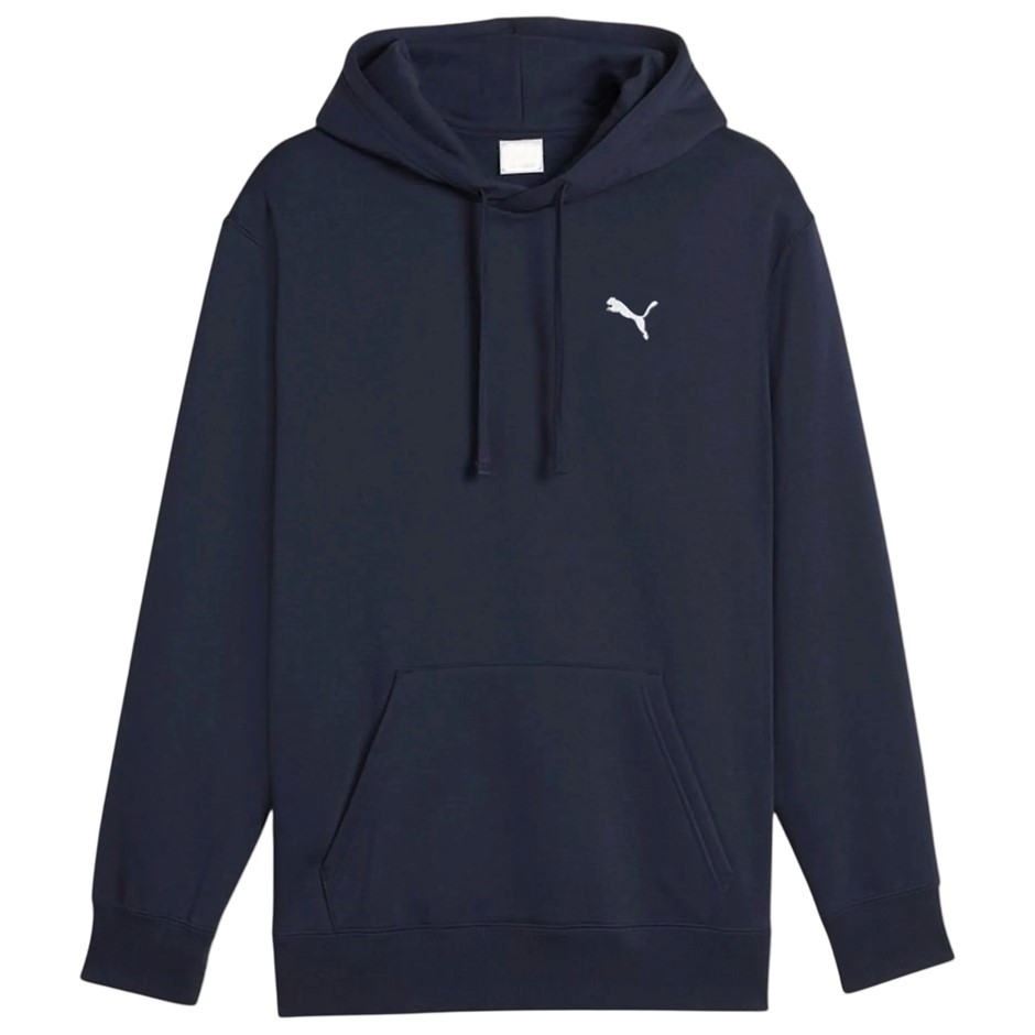 PUMA Men's ESS Embroidered Fleece Logo Hoodie, Size XL, 66% Cotton, New Nav