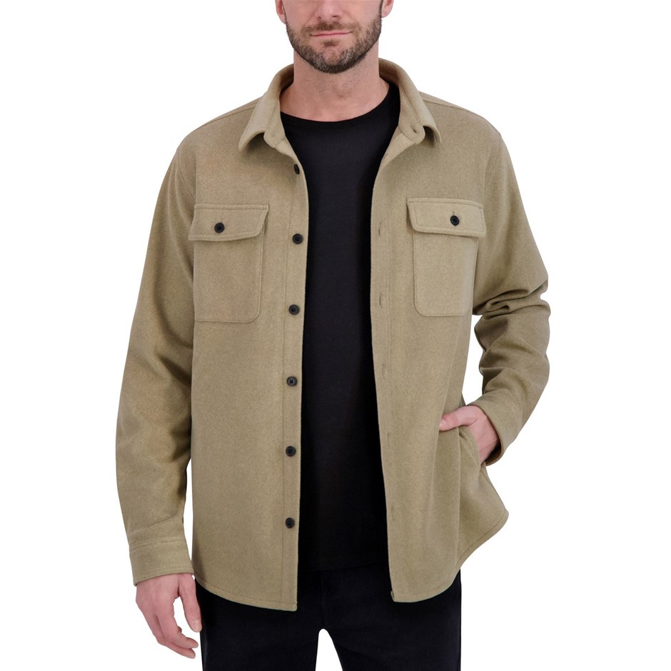 KSIGNATURE Men's Shirt Jacket, Size S, Tan. Buyers Note - Discount Freight