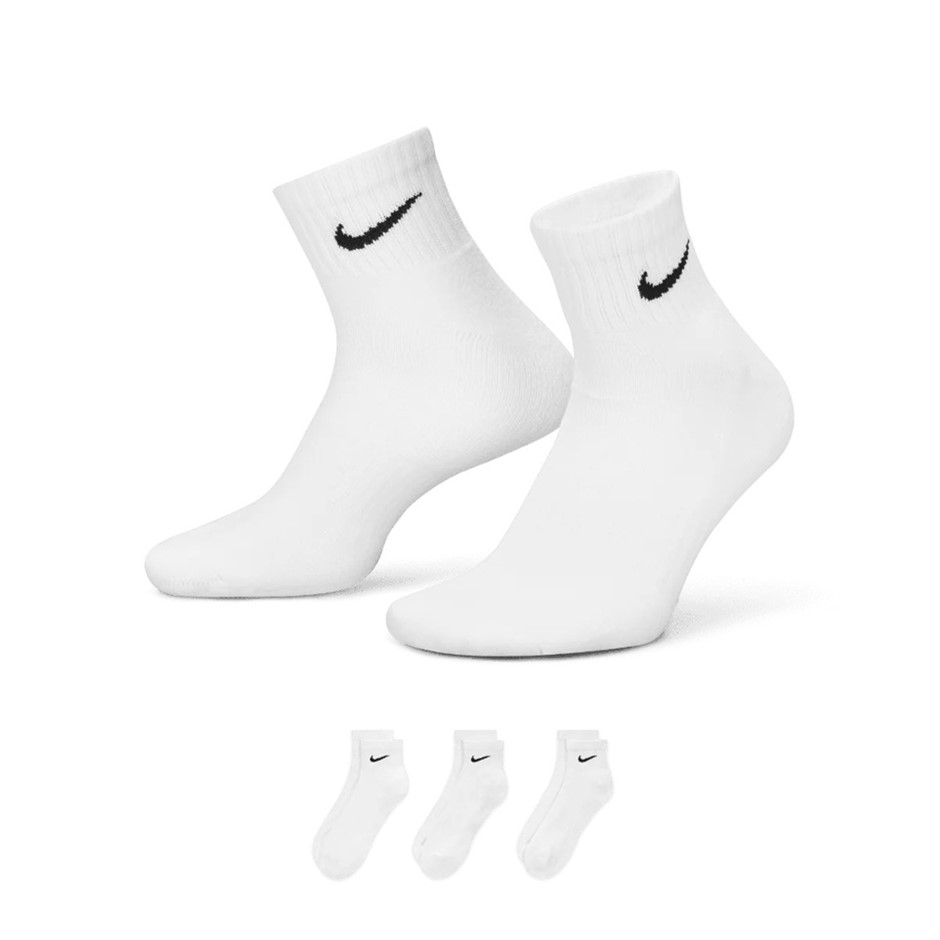 5 Pairs x NIKE Everyday Cushioned Socks, Size XL (Men's 12-15), Cotton, Whi