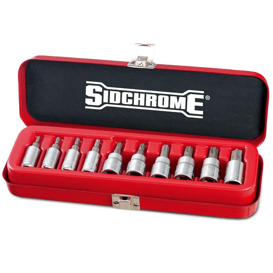 SIDCHROME 10pc 1/4 & 3/8” Drive Tru-Torque Socket set. Contens: 10 x Tru- t