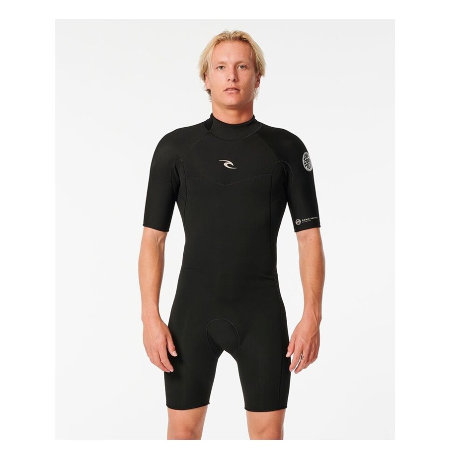 RIP CURL Men's Dawn Patrol 2mm Back Zip Springsuit Wetsuit, Size S, Black.