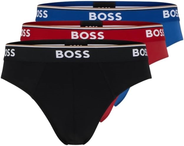 3-Pack HUGO BOSS Men's Power Briefs, Size L, Cotton, Red/Navy/Black. Buyer