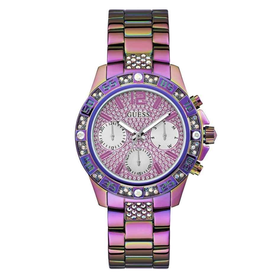 GUESS Men's Majestic Sport Iridescent Crystal Bezel Watch, GW0771L4. RRP: $