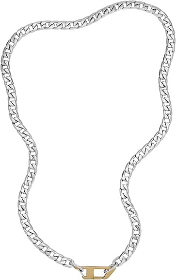 DIESEL Men's Stainless Steel Pendant or Chain Necklace, One Size, Stainless