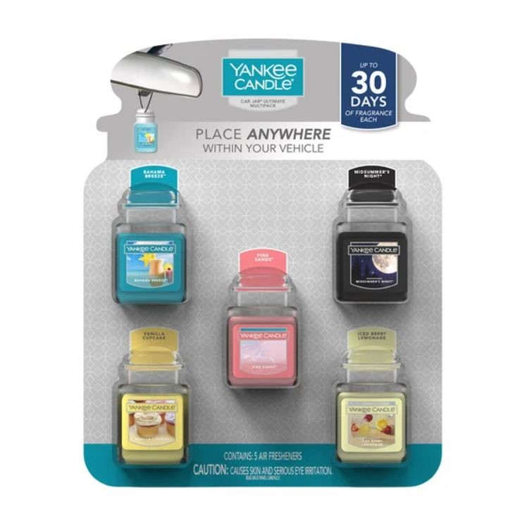 2 x YANKEE CANDLE Set of 5pc Car Air Freshners. N.B: Damaged packaging.
