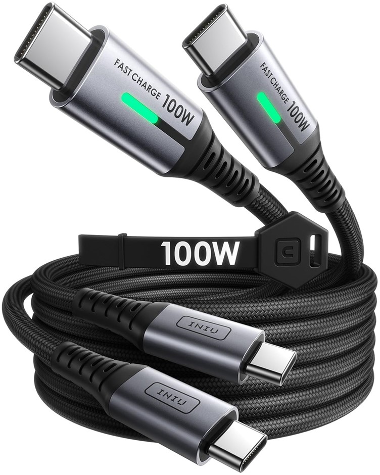 6 x INIU Dual Pack USB C to USB C Cable, 100W [2-Pack/2m+2m] PD Fast Chargi