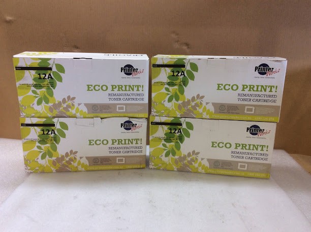 Printerworkz 12A Eco Print Black Toner Cartridges - New (Lot of 4)