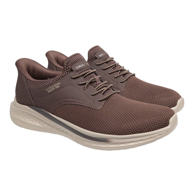 SKECHERS Men's Swift Fit Slade Shoes, Size US8, Brown (BRN), 182006.