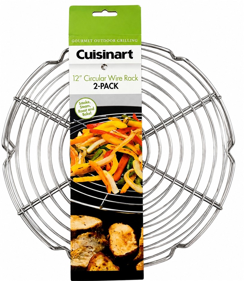 CUISINART Gourmet Outdoor Grilling Circular Griddle Wire Rack 12 Inch, 2-Pi