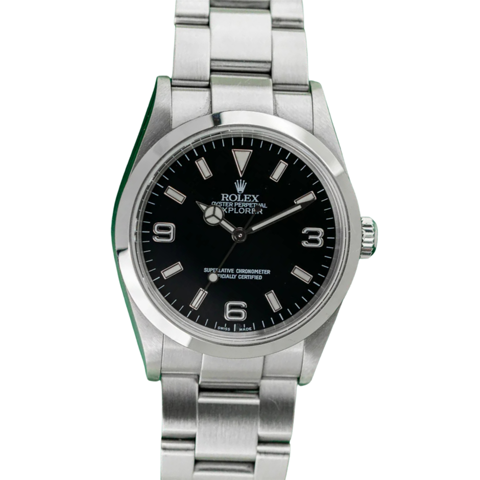 ROLEX EXPLORER AUTOMATIC 36MM STAINLESS STEEL 114270 BLACK DIAL BXP COA