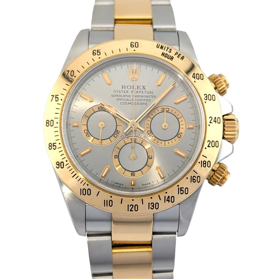 ROLEX DAYTONA AUTOMATIC 40MM STEEL AND GOLD 16523 SLATE GREY DIAL WXO