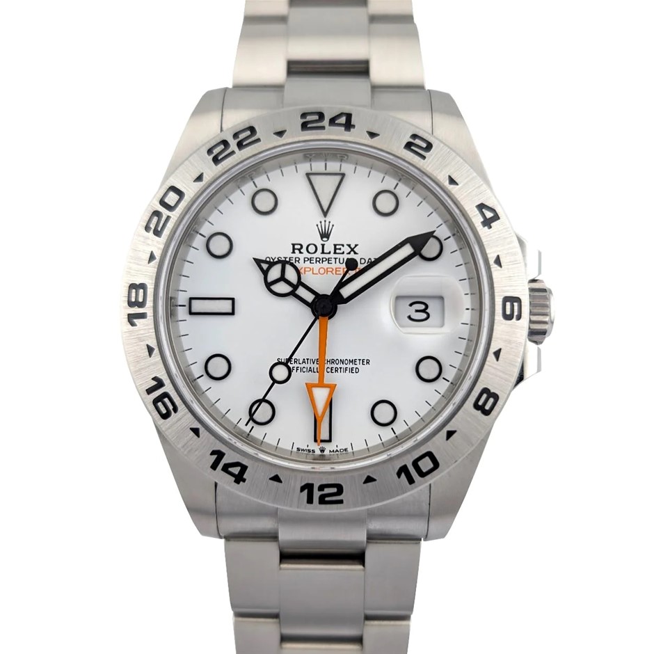 Rolex Explorer Ii Automatic 42mm Stainless Steel 226570 White Dial Bxp