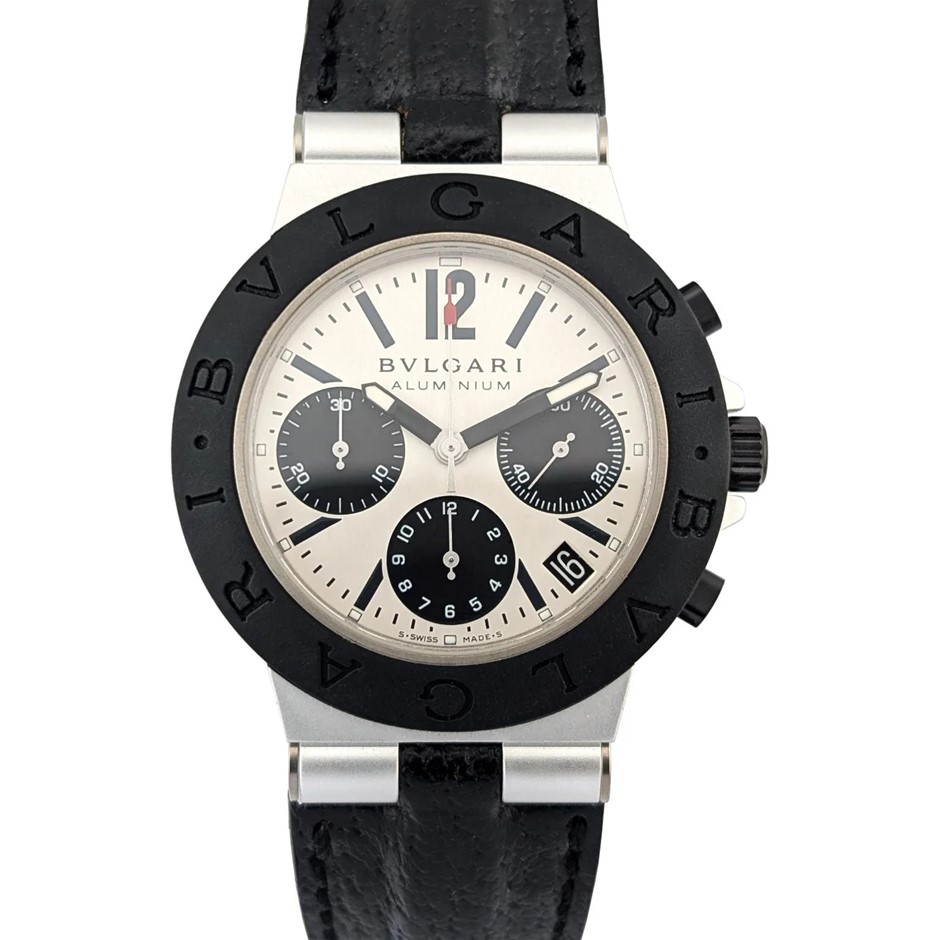 BULGARI DIAGONO CHRONOGRAPH AUTOMATIC 38MM ALUMINIUM AC38TA PANDA DIAL WXO