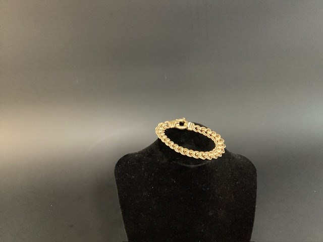 1 X Stamped 9ct Yellow Gold, Fancy Double Chain Bracelet