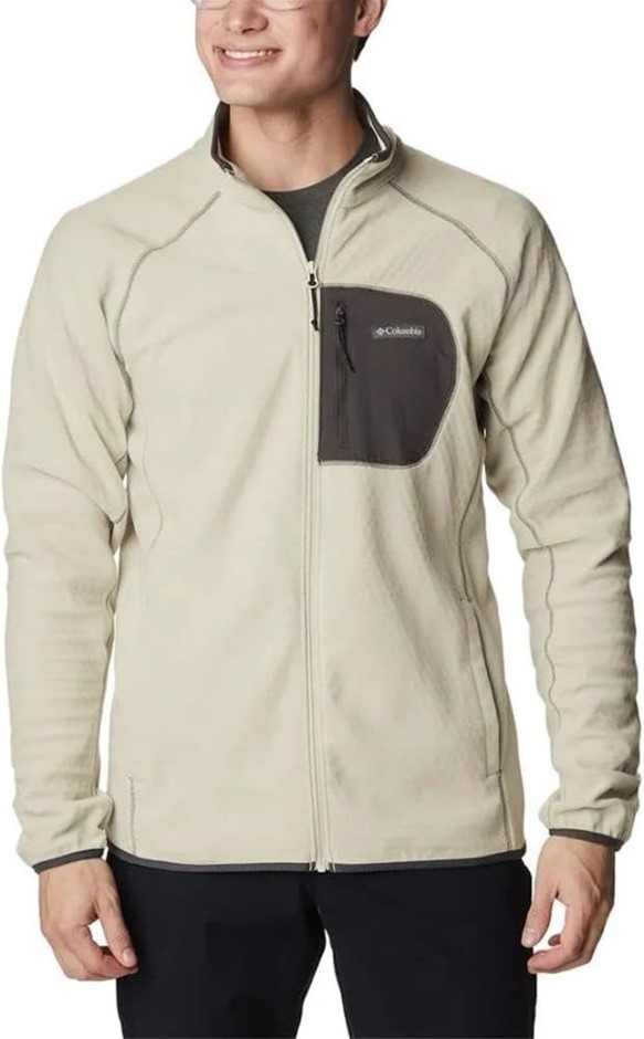 COLUMBIA Men's Outdoor Tracks Full Zip, Size M, Beige, 2016081. Buyers Not